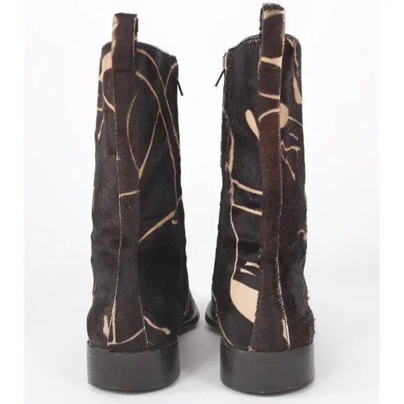 Y2K Valentino Mens 42 US 9 boots tiger face calk skin fur - Picture 7 of 11